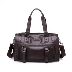 IMIDO Wellvo мужская деловая сумка из искусственной кожи для мужчин, модная круглое ведро ручка для путешествий, повседневная сумка-тоут