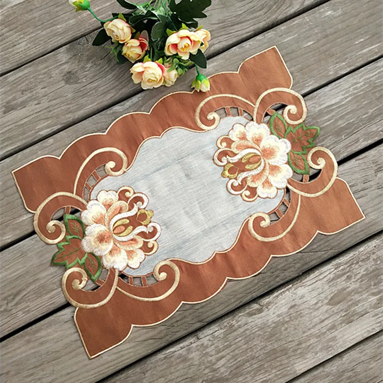 

Europe luxury Lace kitchen table mat pad placemats christmas drink coasters dining table napkins for weddings decoration T091