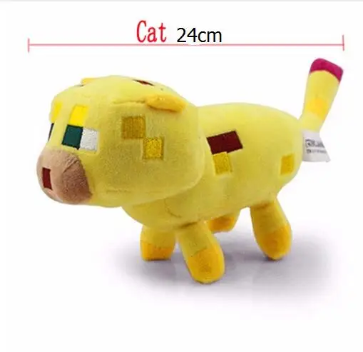 10pcs/lot 24cm Yellow Minecraft Ocelot Cat Plush Toys Soft Stuffed Animals Toys Brinquedos for Kids Children Christmas Gifts 10pcs/lot 24cm Yellow Minecraft Ocelot Cat Plush Toys Soft Stuffed Animals Toys Brinquedos for Kids Children Christmas Gifts