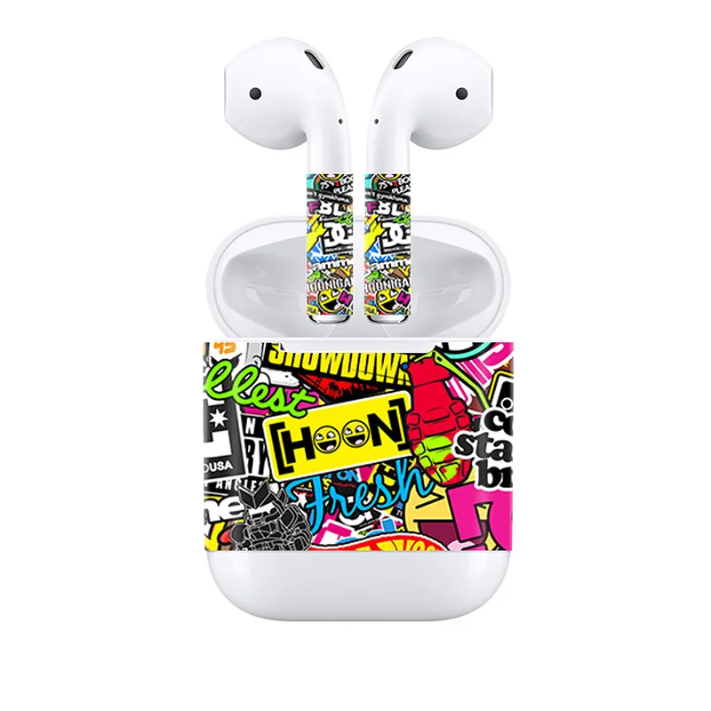 Популярный дизайн полностью закрывающие наклейки для наушников Apple AirPods