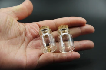 

200pcs 22*30mm HOT Mini Clear Tiny Glass Vials Jewelry Special Gift Bead Storage Cork Jar Containers Wish Bottle for Party Decor