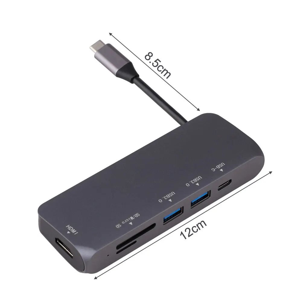 Адаптер 6 в 1 USB Type C для зарядки 4K HDMI Card Reader 3 0 адаптер MacBook Pro New|USB-хабы| |