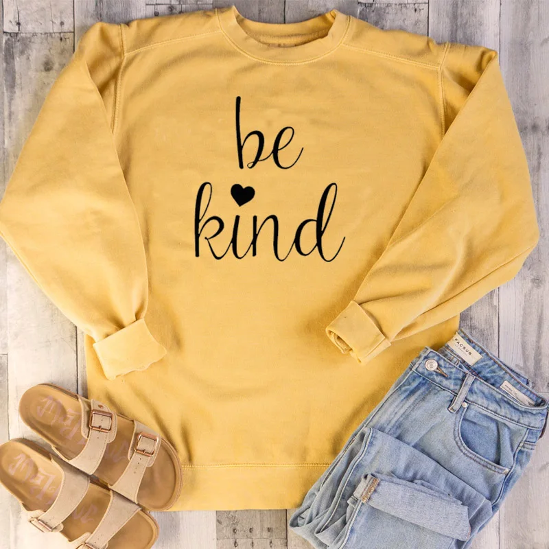 Be kind Letters Женская Толстовка Harajuku Bee kind Женская толстовка с капюшоном плюс размер Джемперы сохранить пчелы с рукавами Топы Прямая поставка