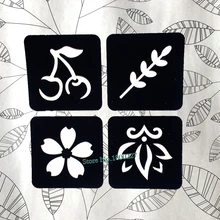 Летний стиль цветок лист трафареты для татуировок хной для женщин Макияж насадки для инструментов водонепроницаемый хна татуировки тампалт паста Аэрограф краски