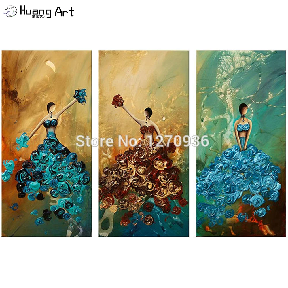 

Free Shipping Modern Abstract Wall Art Palette Knife Figure Oil Painting on Canvas Handmade Dancer PortraitGroup Of Paintings