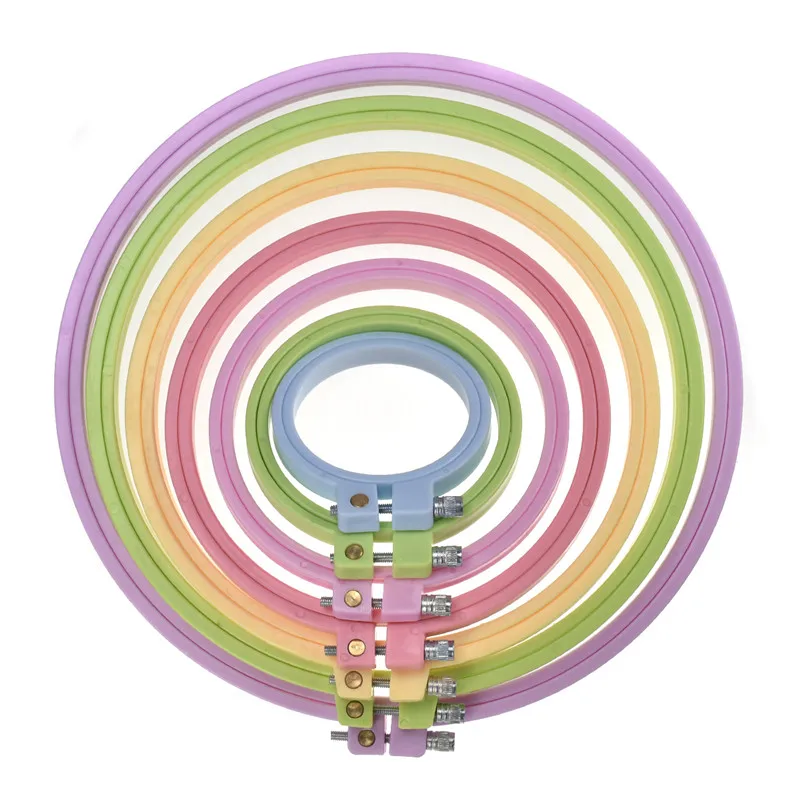 KOKNIT 7 размер Круглый обруч для вышивки Регулируемая рамка крестиком Кольцо Круг набор для шитья рамка инструменты для рукоделия случайный цвет