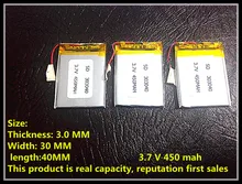 303040 033040 450mah 3.7V lithium polymer battery MP3 MP4 MP5 X30