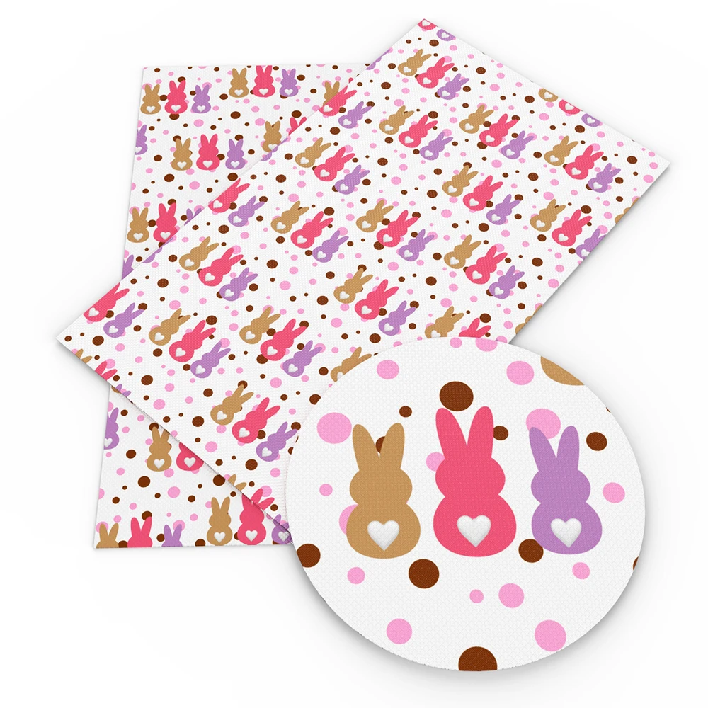

David accessories 20*34cm Easter Rabbit Egg Faux Artificial Synthetic Leather DIY Holiday Sewing Fabric Bags Knotbow,1Yc5155