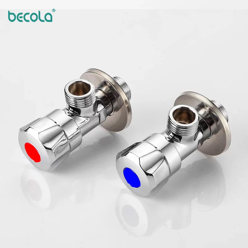 

BECOLA HOT 2 Water Control Valve Faucet Angle Valve 1/2"Brass Diverter Toilet Valve control Accessories Solid Brass chrome