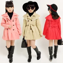 Anlencool 2019 girls virgin Korean children cape windbreaker jacket children clang clang Bear children’s clothing Girl Jacket