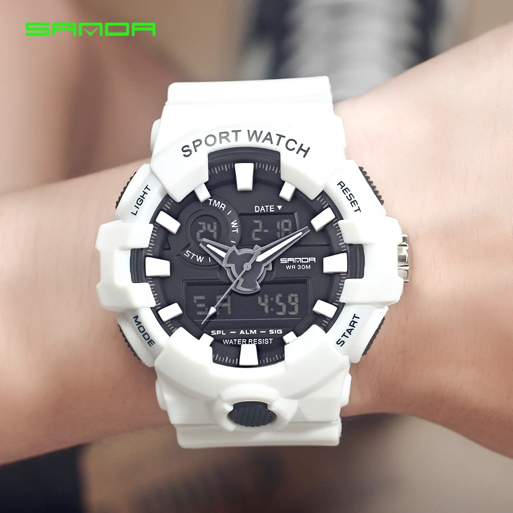

SANDA Fashion Men's Electronic Watch Sport Men's Watches Waterproof Multi-Function Watch Apparel Digital Wristwatches