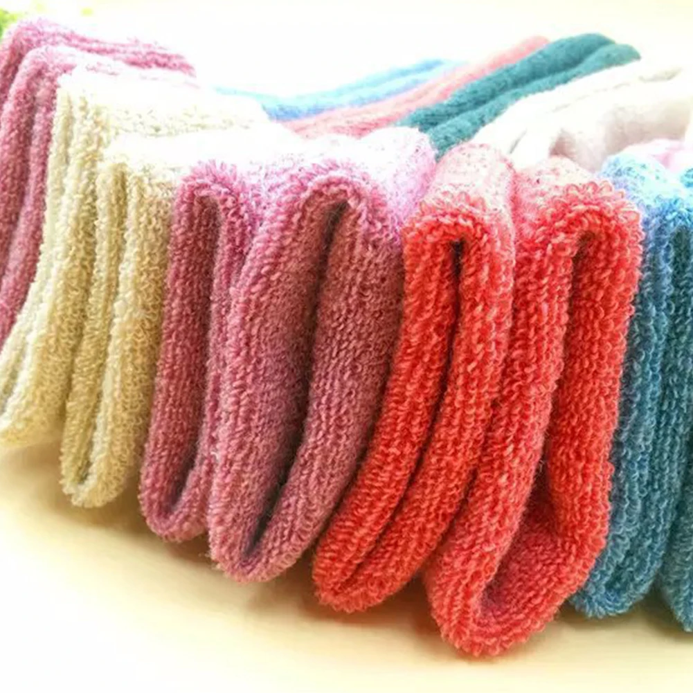 Модные зимние цветные женские теплые толстые шерстяные носки средней