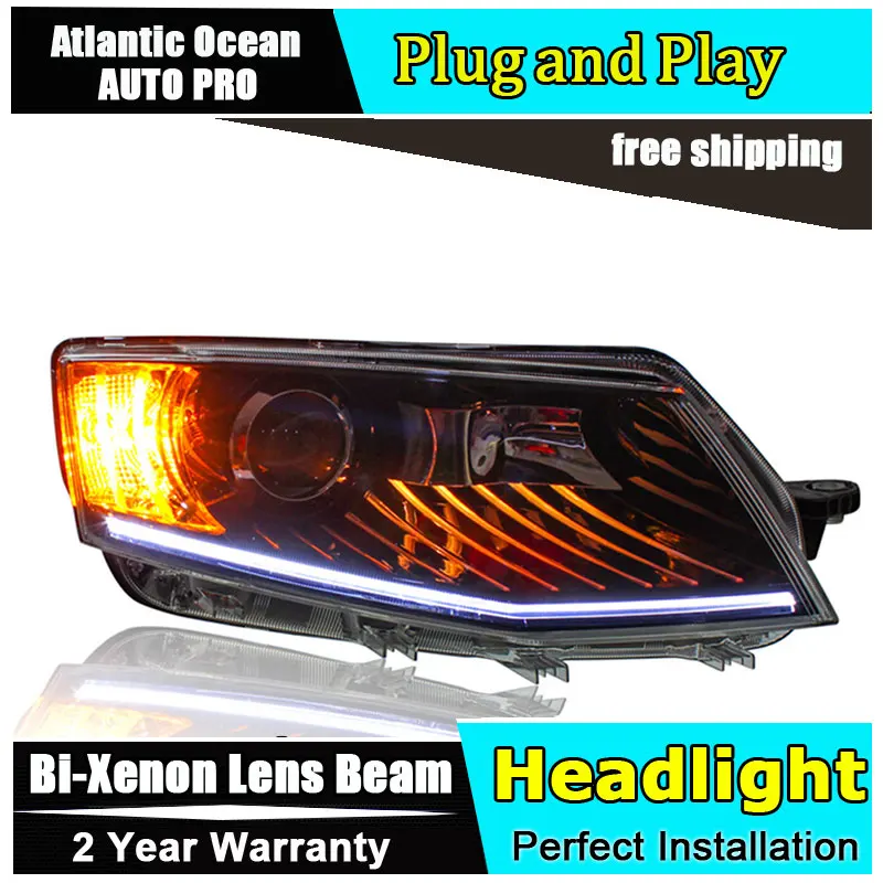 

Auto.Pro Car Styling for Skoda Octavia Headlights 2015 New LED Headlight Lens Double Beam HID KIT Xenon bi xenon lens