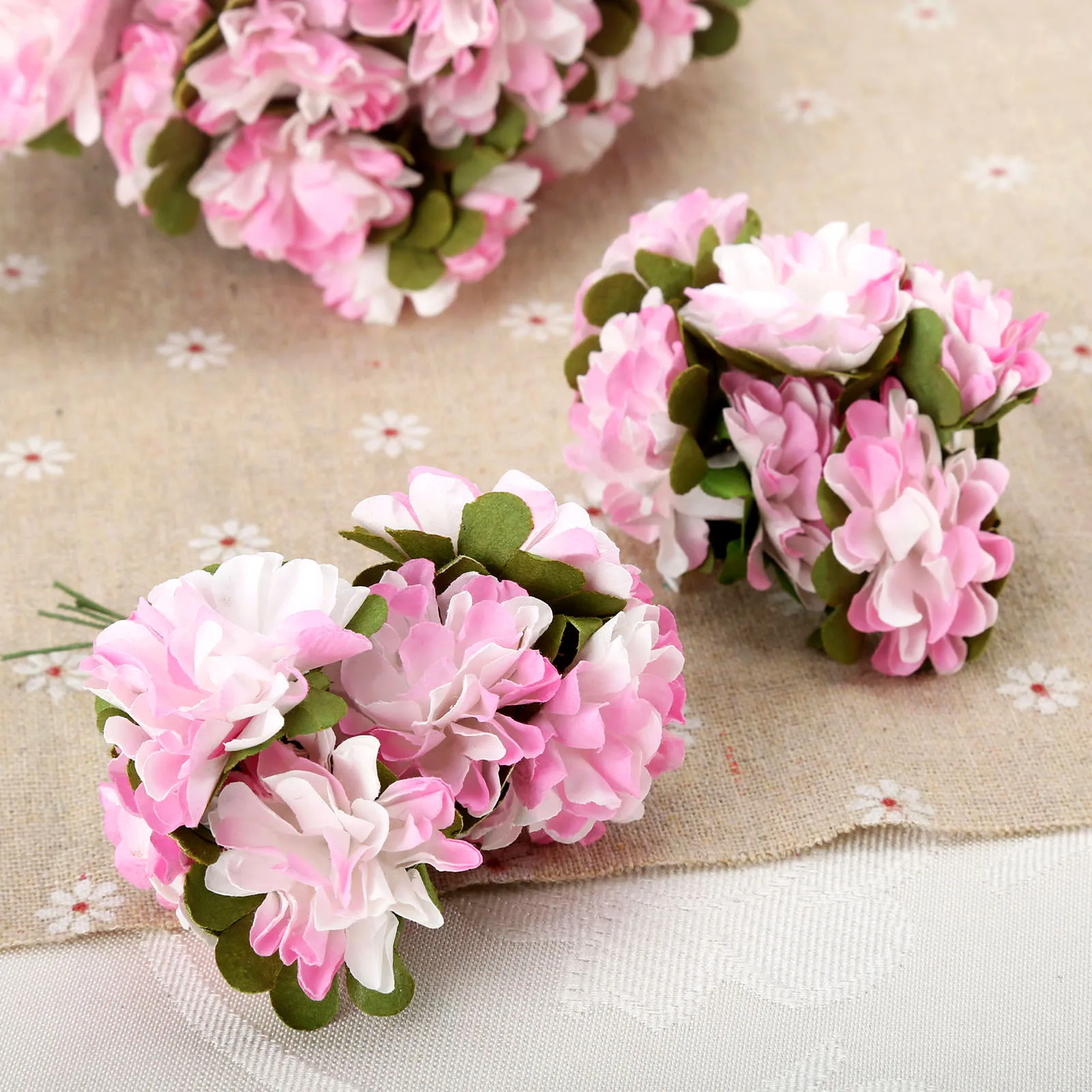 Paper Flower Carnations Stamen Artificial Flower Bouquet For Wedding