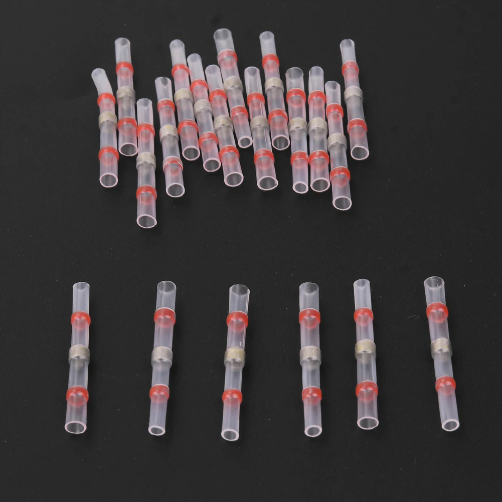  50PCS Waterproof Heat Shrink Solder Seal Butt Connectors Soldering Sleeve Wire Cable Terminal Elect
