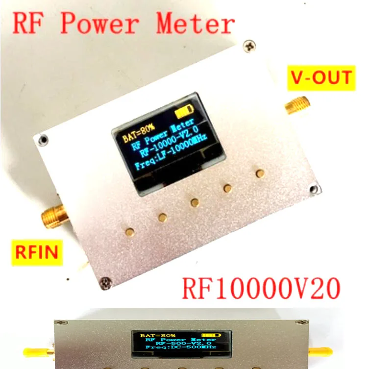 Sofware Attenuation setting 55~-5 dBm OLED RF Power Meter 8GHz 1-8000Mhz