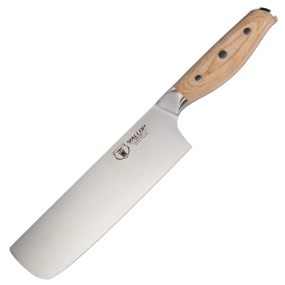 WALLOP chef knife kitchen knife Japanese butcher meat cleaver vegetable 7 in German 1.4116 stainless steel Nakiri cooking cutter WALLOP chef knife kitchen knife Japanese butcher meat cleaver vegetable 7 in German 1.4116 stainless steel Nakiri cooking cutter