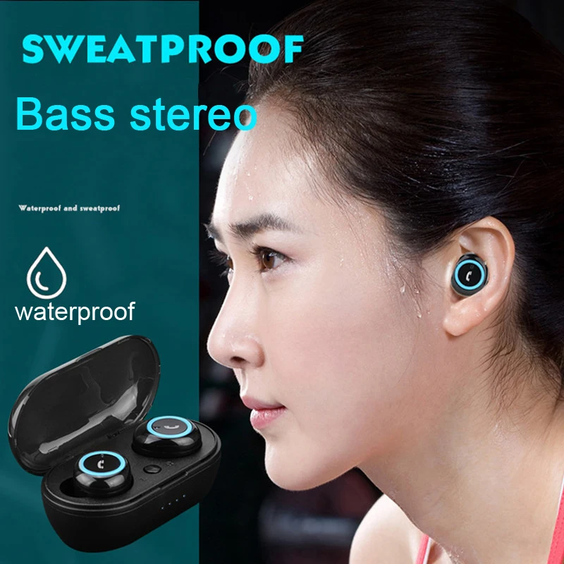 

Bluetooth 5.0 Noise Cancelling Wireless Bluetooth Headsets Earbuds Mini Stereo Earphones Headphones with Charging Case