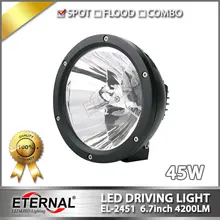 4pcs 45W headlight led driving light Cannon 6.7in round Vision led work light 4×4 off-road wrangler rubicon JK CJ SUV headlight