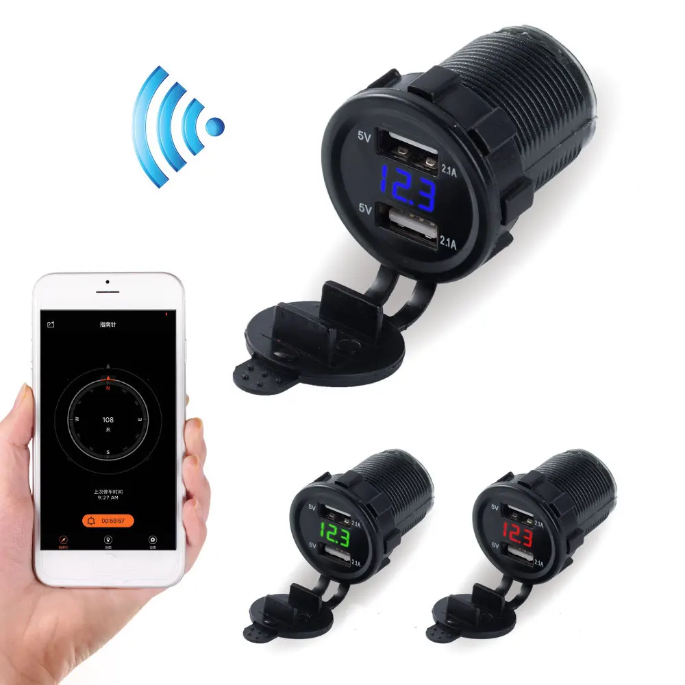 KWOKKER Bluetooth умное автомобильное зарядное устройство для прикуривателя с двумя