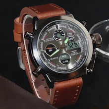 AMST Militaire Montres de Plongée 50 M Nylon & Bracelet En Cuir LED Montres Hommes Top Marque De Luxe Quartz Montre reloj hombre Relogio Masculino
