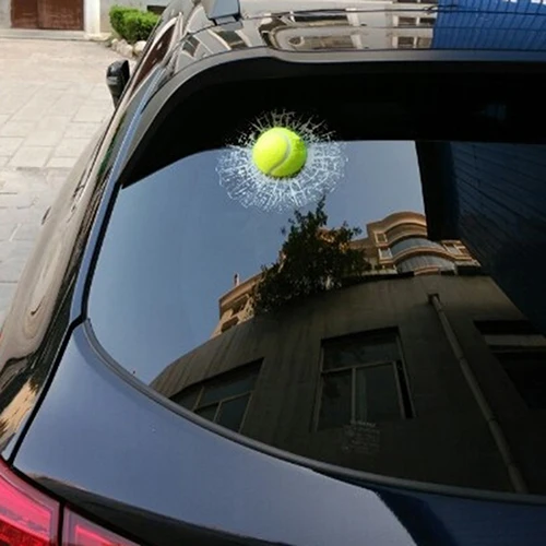 Креативный 3 D Забавный теннис; Бейсбол стеклянная наклейка Crazy DIY автомобильные принадлежности