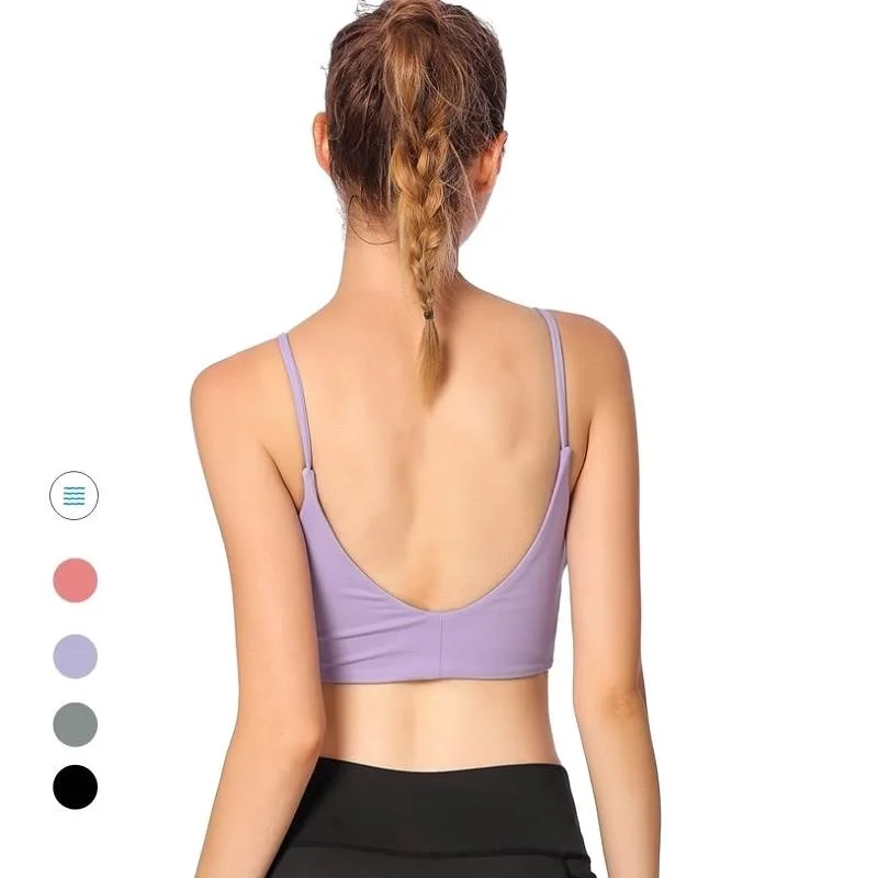 

Women U Style Back Fitness Running Gym Workout Sexy Yoga Sports Bra Top Crop Top Bra with Removable Pads sujetador deportiv