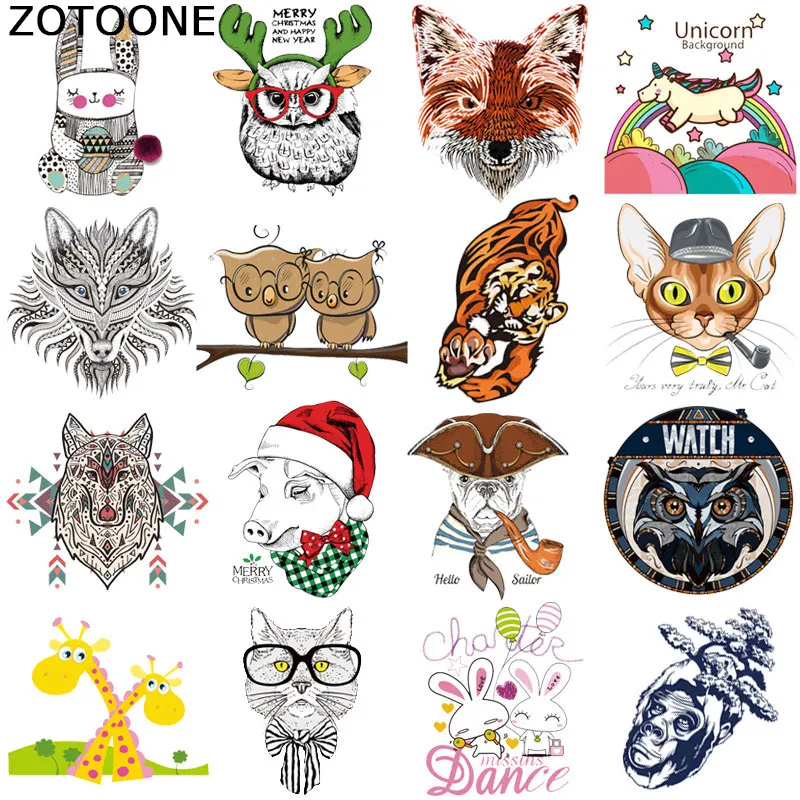 

ZOTOONE Tiger Stripes on Clothes Sticker Iron on Patches for Kids Clothing Cute Diy Heat Transfers for T-shirt Printed Applique
