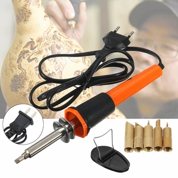 

110V/220V EU/US Plug 30W Electric Soldering Iron Pen Wood Burning Pen Set Pencil Burner With Brass Tips and Accessories