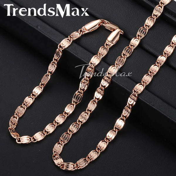 Trendsmax ROSE Gold Color Snail Link Chain Womens Mens Chain Necklace Girls  Boys Unisex Wholesale Jewelry GS181|jewelry plug|jewelry punkjewelry making  supplies bulk - AliExpress