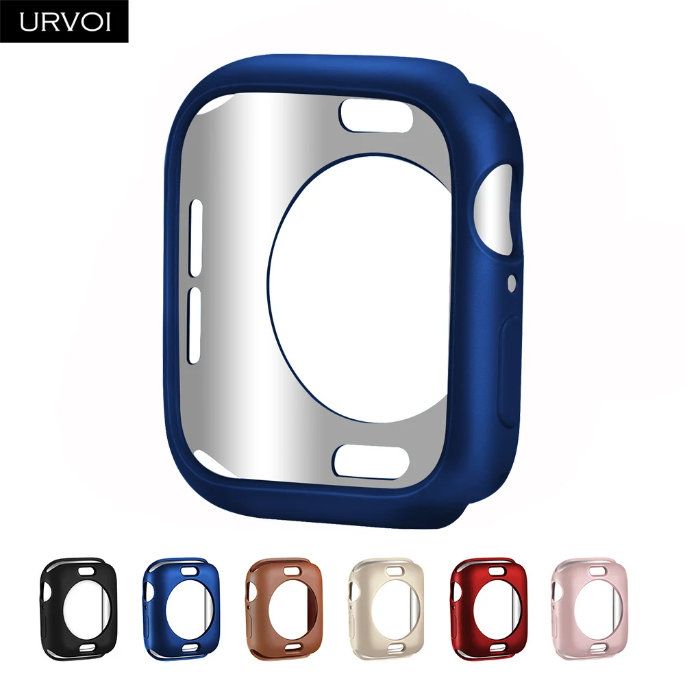 

URVOI Cover for apple watch series 4 3 2 1 case for iwatch bumper TPU protector 38 42 40 44mm Ultra-thin frame band