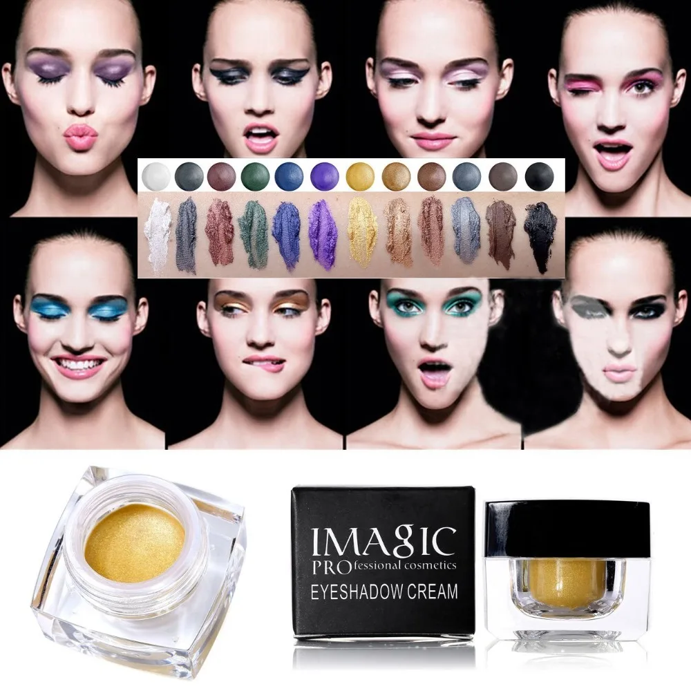 IMAGIC Profissional 12 Colors Eye Shadow Cream Beauty Glitter