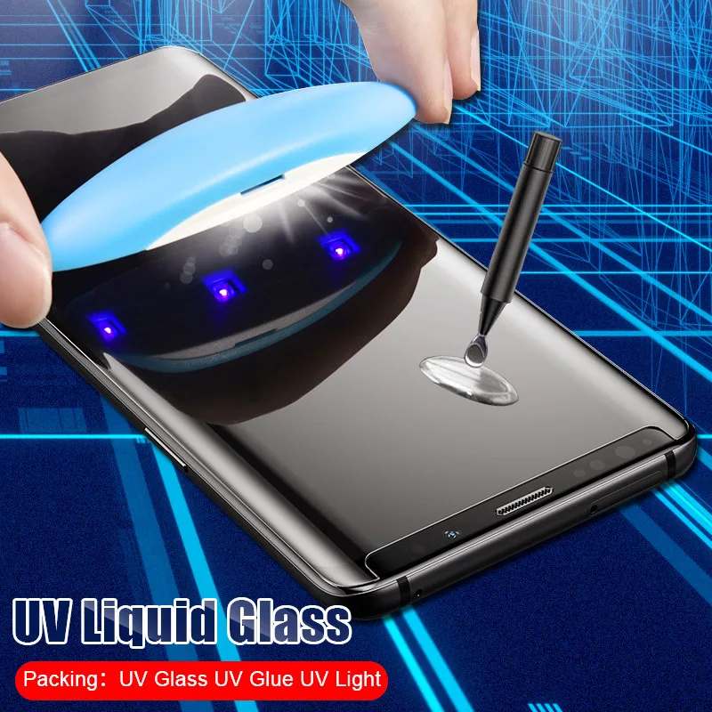 

Full Glue UV Tempered Screen Glass For Samsung Galaxy S10E S8 S9 S10 PLus Protector Film For S10 Lite Note 8 9 Protective Glass