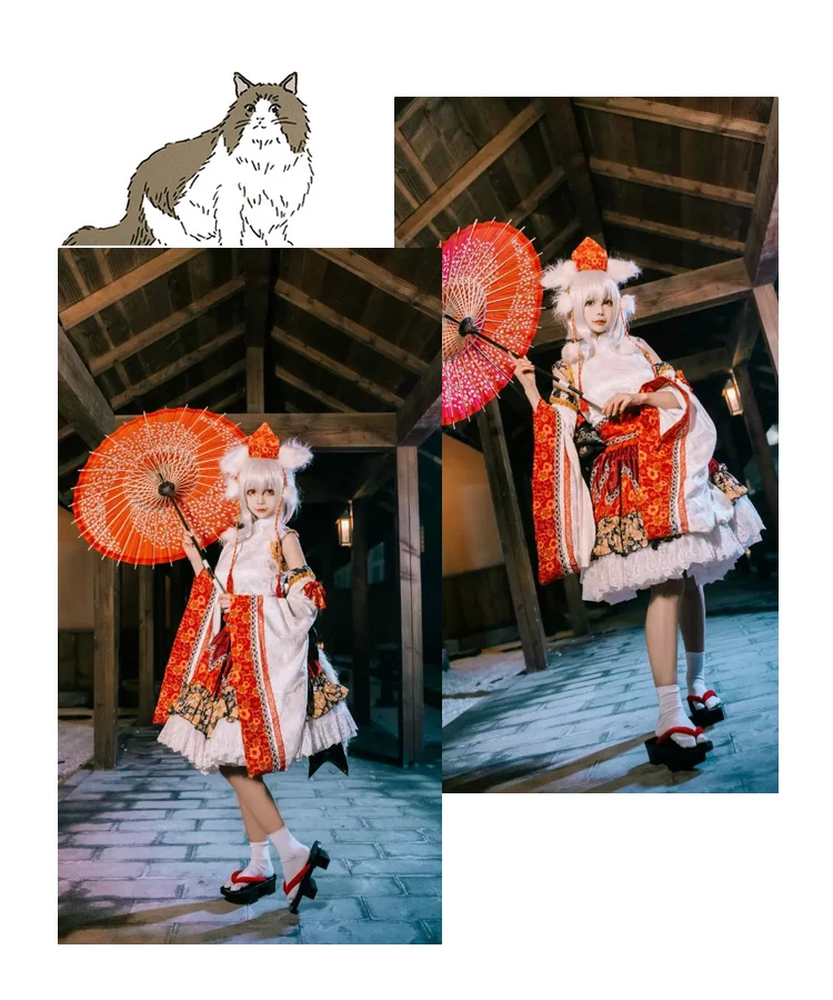 [Aangepast] Anime Touhou Project Inubashiri Momiji Lolita Jurk Uniform Cosplay Kostuum Elke Grootte Vrouwen Halloween Freeshipping