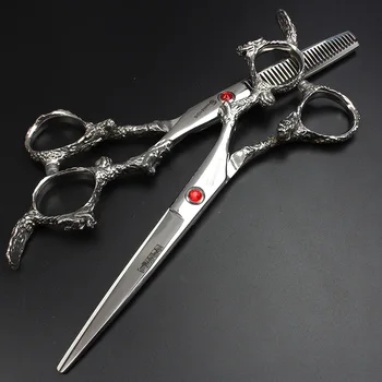 

6-inch professional hairdressing scissors salon hairdressing tools personalized ruby dragon handle hairdressing scissors