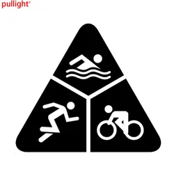 Autocollant de voiture Triathlon 10cm x 9cm, étiquette en vinyle, de sport, de mode 