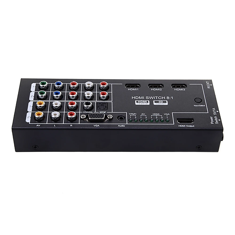 

HDMI Audio Extractor 8 Inputs to 1 HDMI Output w/ Optical Coaxial 5.1 Channel