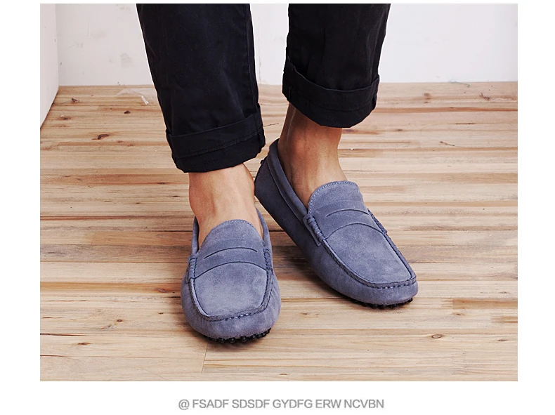 Mens Leather Casual Shoes Men Fashion Loafers Mens Leather Driving Shoes Suede Leather Men Loafers Moccasins Dress Shoe Penny Loafer (15)