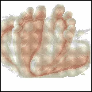 CS-1632 Cross Stitch Kit Infant Child Baby Foot Feet