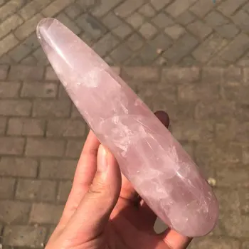 

Cheap Price Natural Rose Quartz Stone Crystal Carving Healing Massage Wand For Sale FMX