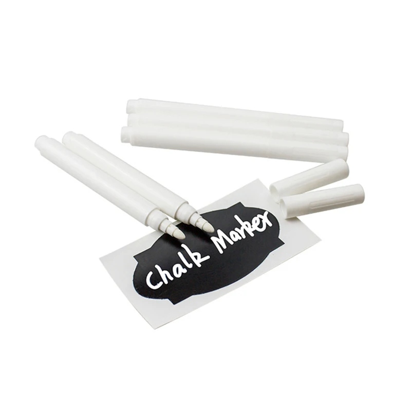 4pcs White Liquid Chalk Pens for Wall Sticker Kids Room Blackboard Kitchen Jar Removable Markers Pens Teaching Stationery