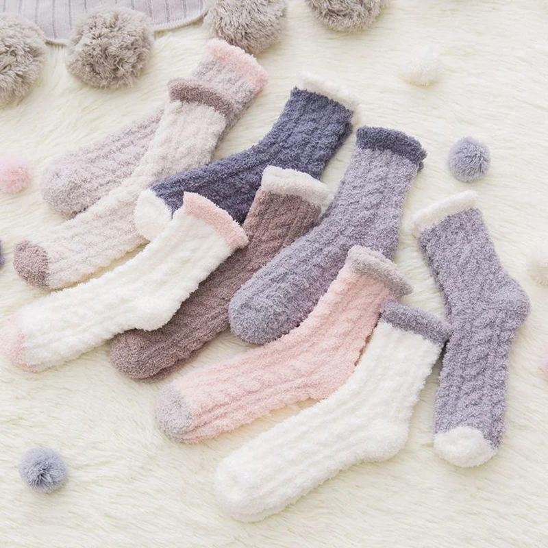 2 пар/лот, зимние теплые носки, высокое качество, мягкие махровые теплые пушистые носки, толстые теплые носки-тапочки, зимние носки
