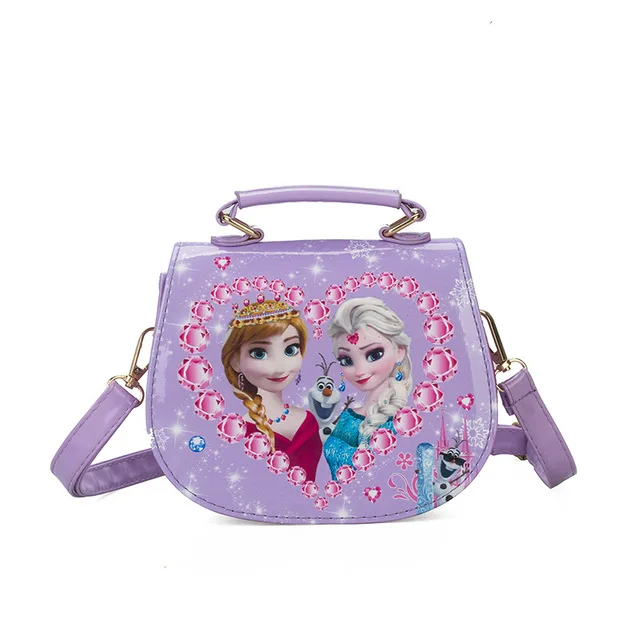 Disney Принцесса мультфильм детская сумка на плечо девочка подарок Сумочка замороженная Эльза ребенок сумка для писем ключ косметическое хранение - Цвет: purple