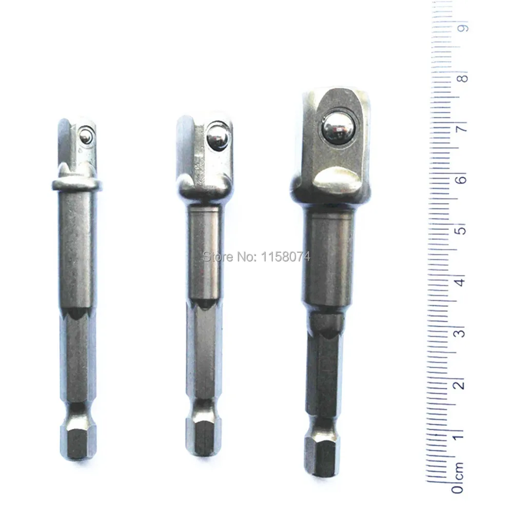 3 шт. переходник для бит конверсионный адаптер Набор 1/4 шестигранный хвостовик до 1/", 3/8", 1/" Ударный драйвер/дрель шуруповёрт