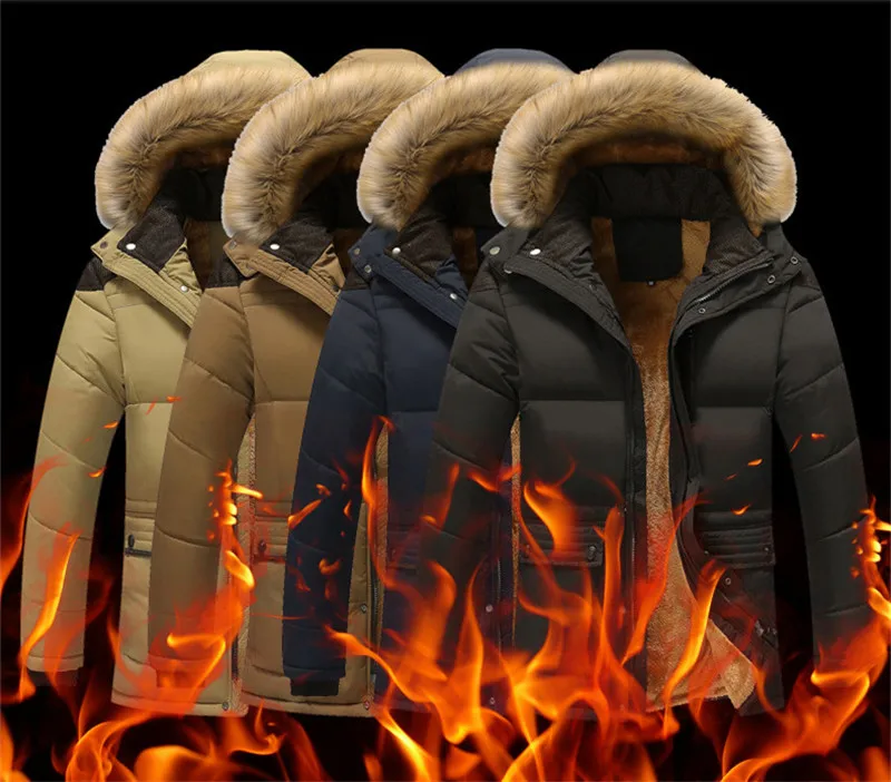 Men's Casual Parkas 2018 Winter Warm Thick Man Mid-long Winter Coat Male Hooded Collar Windbreaker Parkas Jacket Jaqueta Masculino Inverno M-5XL (17)