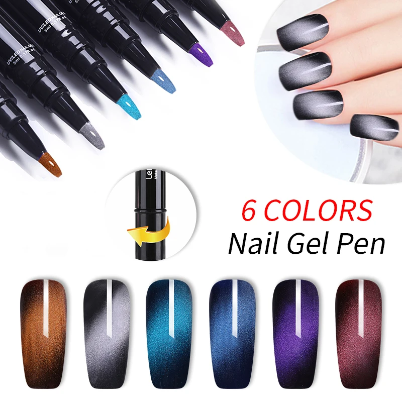 

LEMOOC 5ml Hybrid Nail Gel Polish Pen 3D Magnetic Wide Cat Eye Nail Polish Soak Off UV Gel Paint For Nails Art Gel Laquer