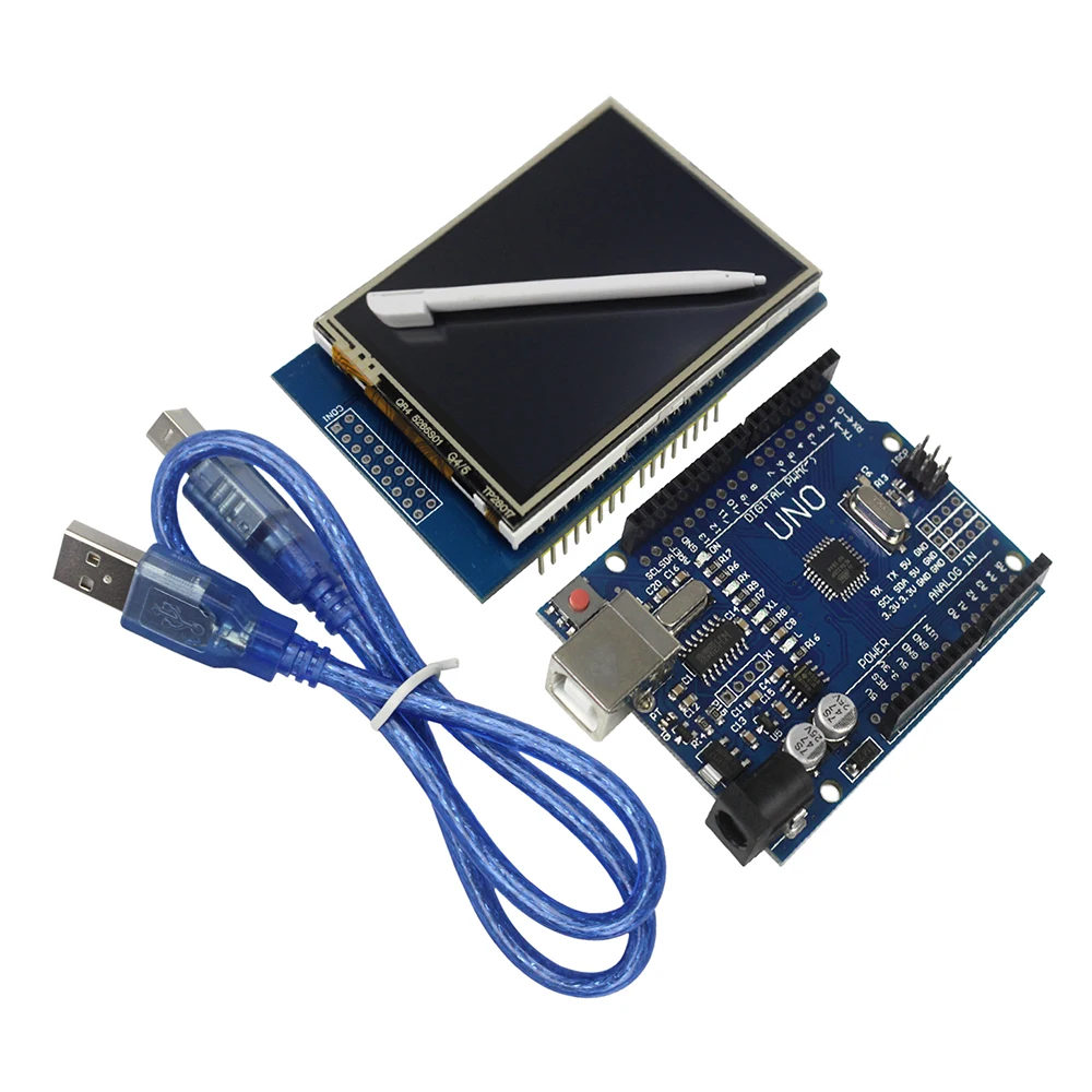 2.8 inch TFT LCD Touch Screen Display Module + Uno R3 Development Board ...