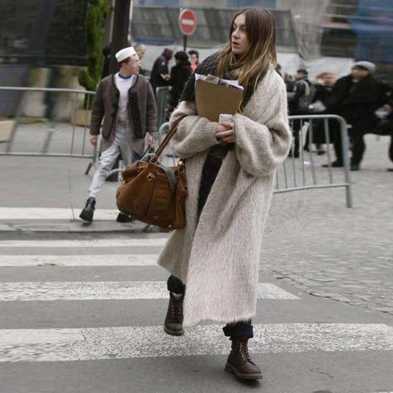 luxury ladies long faux mink fur cardigans new