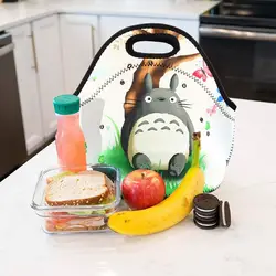 Изолированный неопреновый обед сумка-шоппер Ланч-бокс для гурманов сумка-холодильник удобный пакет для школы офисные Тоторо