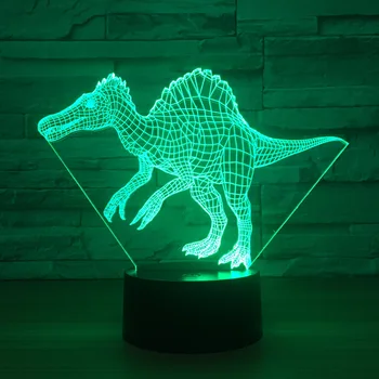 

Spinosaurus 3D night light battery USB dual-use power touch LED table lights 1231